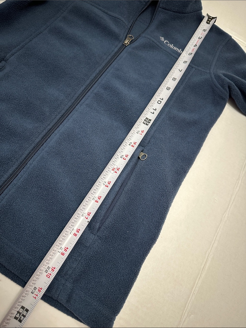 Columbia Navy Fleece Jacket Full Zip Pockets Youth Size Medium 10/12 - Picture 9 of 9